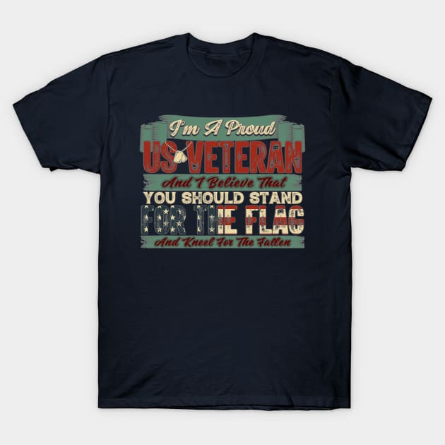 Proud US Veteran T-Shirt by BE MY GUEST MARKETING LLC